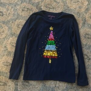 J.Crew Factory Girls Sequin Christmas Tree Long Sleeve